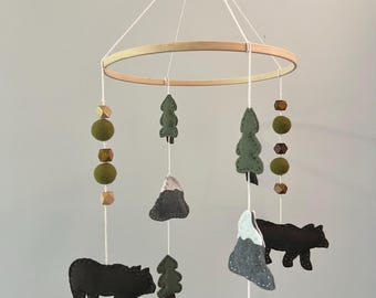 Mountain and Bear nursery mobile
