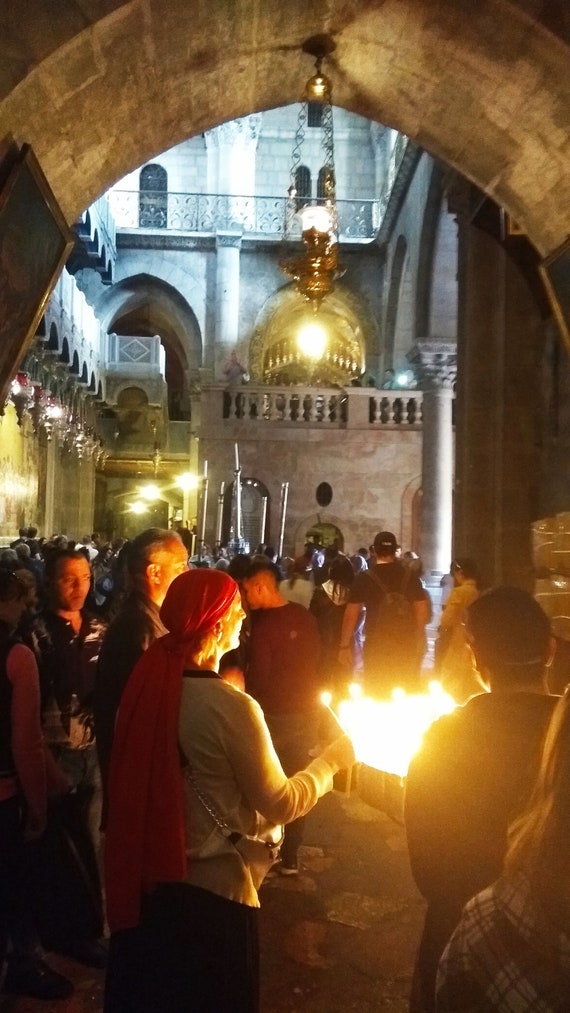 Your own special element of faith placed at the Stone of Anointing, Church of the Holy Sepulcher