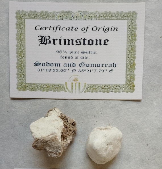 Brimstone from Sodom and Gomorrah Physical Evidence Dead sea
