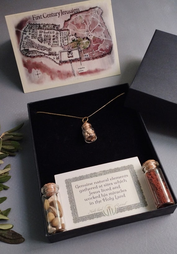 Pendant and fragment rock from the Skull hill Jerusalem