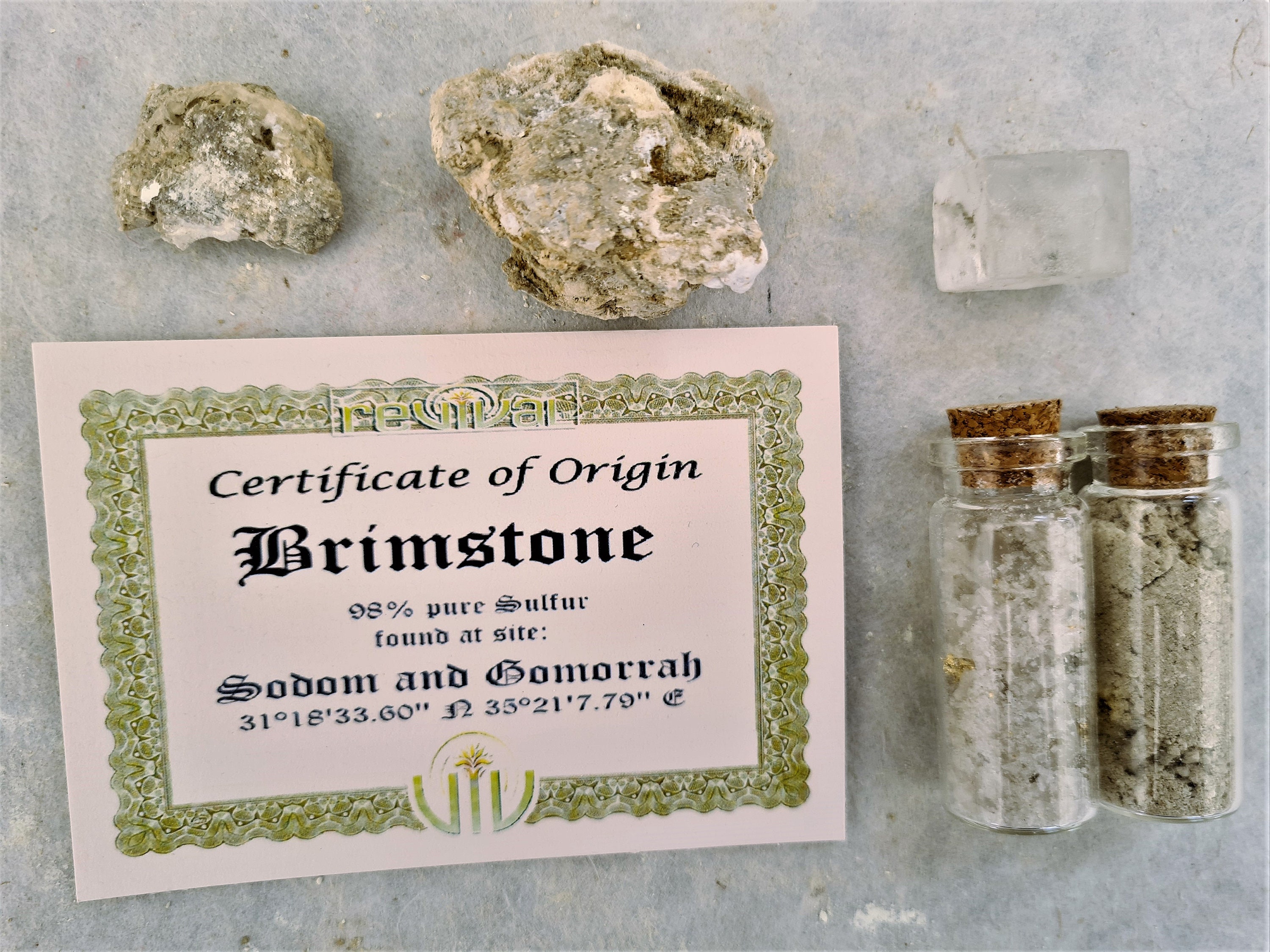 Brimstone Sulfur Physical Evidence of Divine Intervention Dead sea
