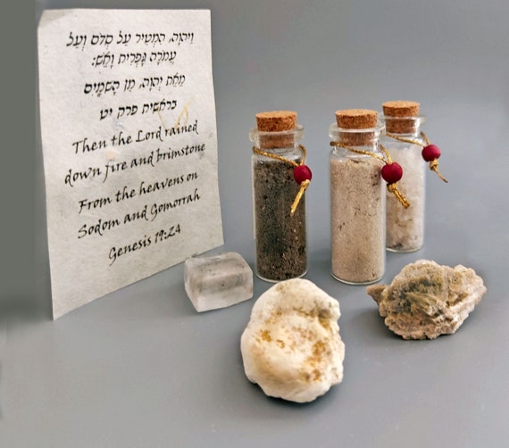 Brimstone pellet Sodom Gomorrah Biblical Site Dead Sea Authentic