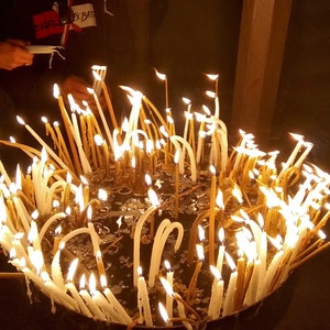 Candles Blessed at Anoint Stone within the Holy Sepulchre - Jerusalem - Holy Land Certified Cross of Jerusalem