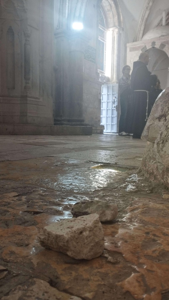 Stone from the Last Supper room - Pentecost cenacle area Jerusalem