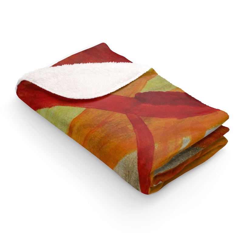 Soft And Warm Sherpa Fleece Blanket 50x60 Tigerlily Painting