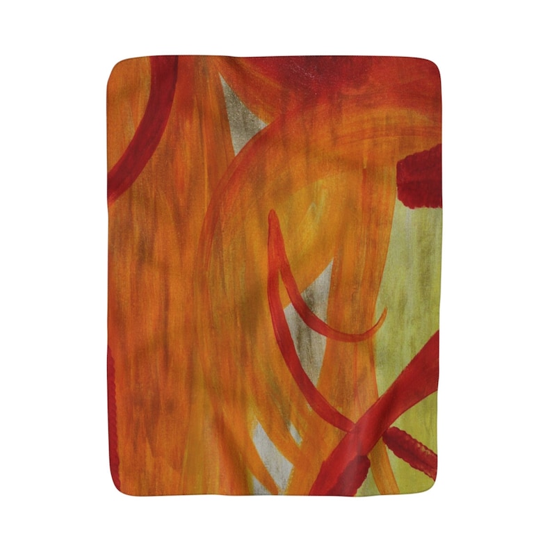 Soft And Warm Sherpa Fleece Blanket 50x60 Tigerlily Painting
