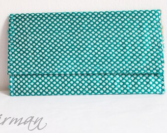 Money envelope, Envelope Purse, Wristlet clutch, Checkered fabric purse, Bridesmaid gift - Colors Red, Blue, Purple, Green, Gold