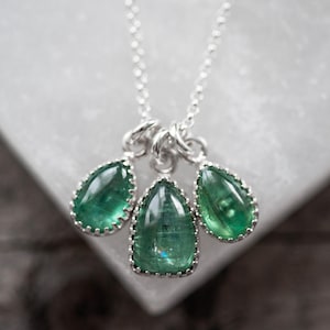 Sparkling Kyanite Cluster Necklace in Sterling Silver | #26