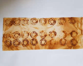 Rust Print Fabric: Ecodyed Textile Art Cloth ( 31 x 16 cm)