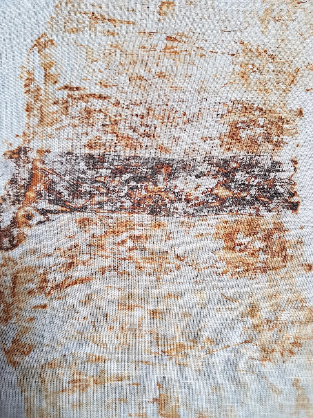 Rust Dripping Textiles Light Weight Open Weave Rust Dyed Fabric: Eco Textile Art With Rusty ...