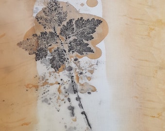 28 x 23 cm rust dyed rusty cloth slow eco dyeing natural dye organic patterned textile fabric remnant piece patchwork stitch collage quilt