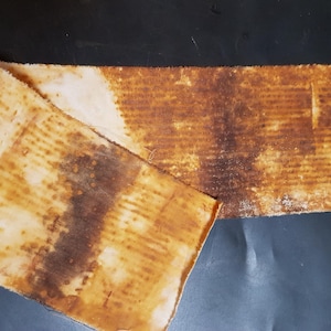 Rust Dyed Silky Cloth Panel: Natural Dyeing Stripe Effect Material