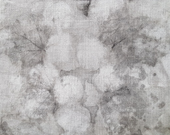 26 x 22cm eco dyeing tea ecodyed print textile art natural dye cloth fabric leaves leaf nature quilt patchwork boro stitch rust dyed printed