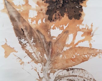 Eco Dye Print Paper Book: Natural Leaf Collage Art, Junk Journal Supplies