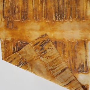 30 x 24 cm Tea Rust Dyed Fabric Remnant – Eco-Dyed Textile Panel for Patchwork Stitching