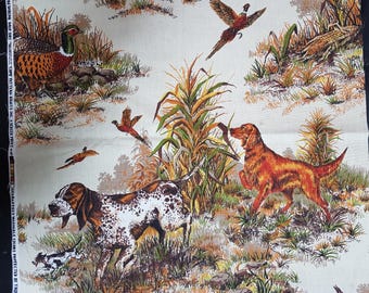 Vintage fat quarter fabric piece leftover from sewing project 55 x 50 cm
