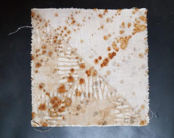 Hand-Dyed Shibori Cloth: Tie Dye Textile, 21 x 21 cm