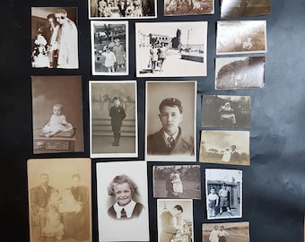 Set of 28 Vintage People Photographs for Ephemera, Scrapbooking, Junk Journal Craft Making