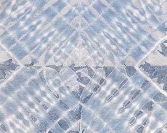 Hand-Dyed Shibori Cloth: Blue Tie Dye Textile, 20 x 20 cm