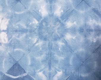 21 x 21 cm handdyed cloth procion dyeing shibori textile blue tie dye pattern fabric patchwork stitch collage sewing print quilting book art