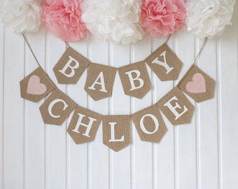 burlap baby banner baby banner baby shower banner baby etsy