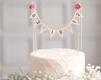 wedding date cake topper, Wedding Date Banner, Burlap wedding cake topper, date cake topper, custom cake topper, rustic wedding cake topper