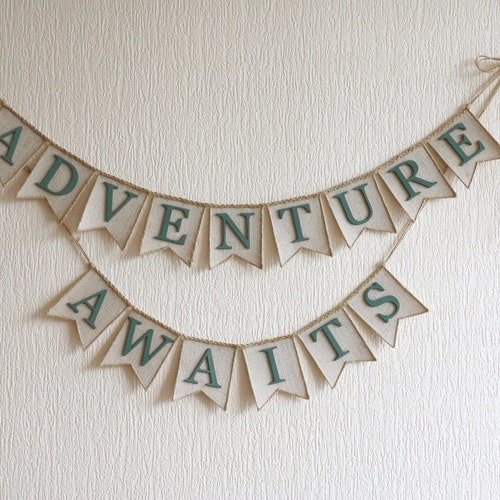 Adventure Awaits Banner Travel Wedding Decorations Travel - Etsy