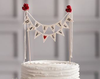 Best Day Ever Wedding Cake Topper Banner, wedding cake toppers, rustic wedding decor, rustic cake bunting, Rustic Cake Banner