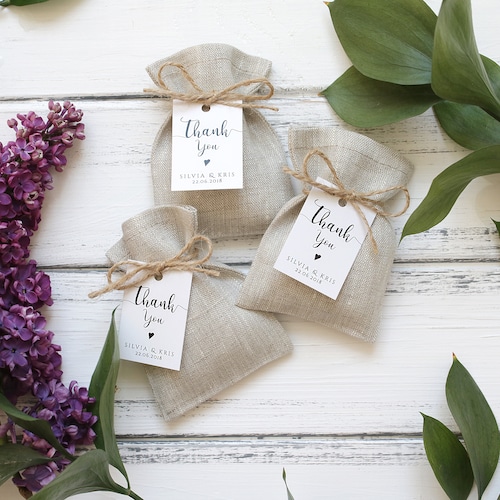 Burlap Favor Bags Wedding Gift Bags Natural Rustic Linen Etsy