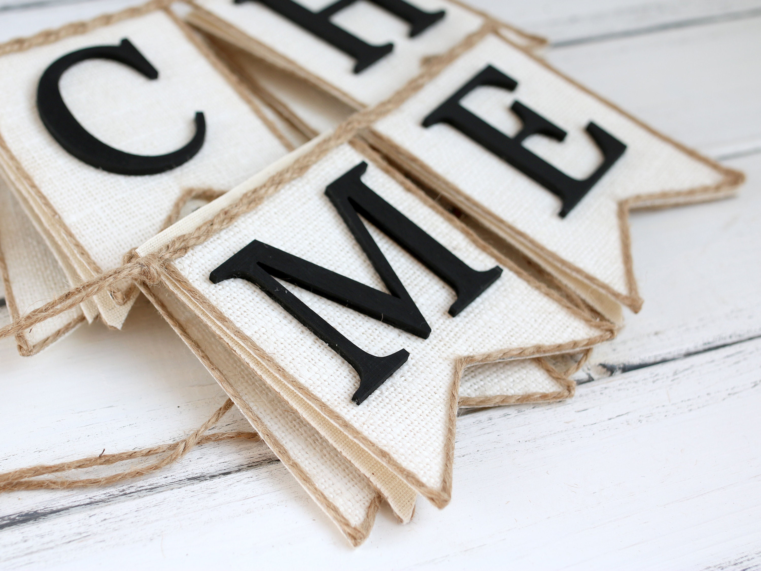 Merry Christmas Banner Black and White Christmas Garland - Etsy
