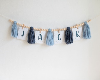 Boy Blue Banner, Tassel Garland first birthday decorations, first birthday party, first birthday decor, first birthday banner
