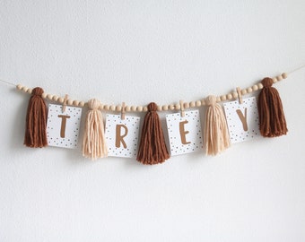 Tassel Garland, Boy  Banner, Tassel Banner, Cusnom Banner, tassel decor, personalized banner, Baby Name Banner, Name Banner, Baby Shower