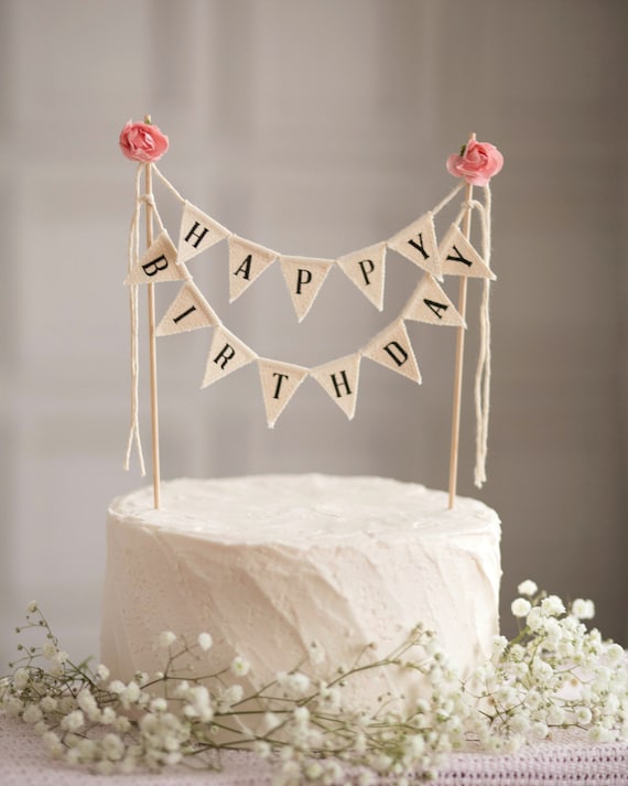 Szczęśliwy Transparent Topper Tort Urodzinowy Happy Birthday Etsy