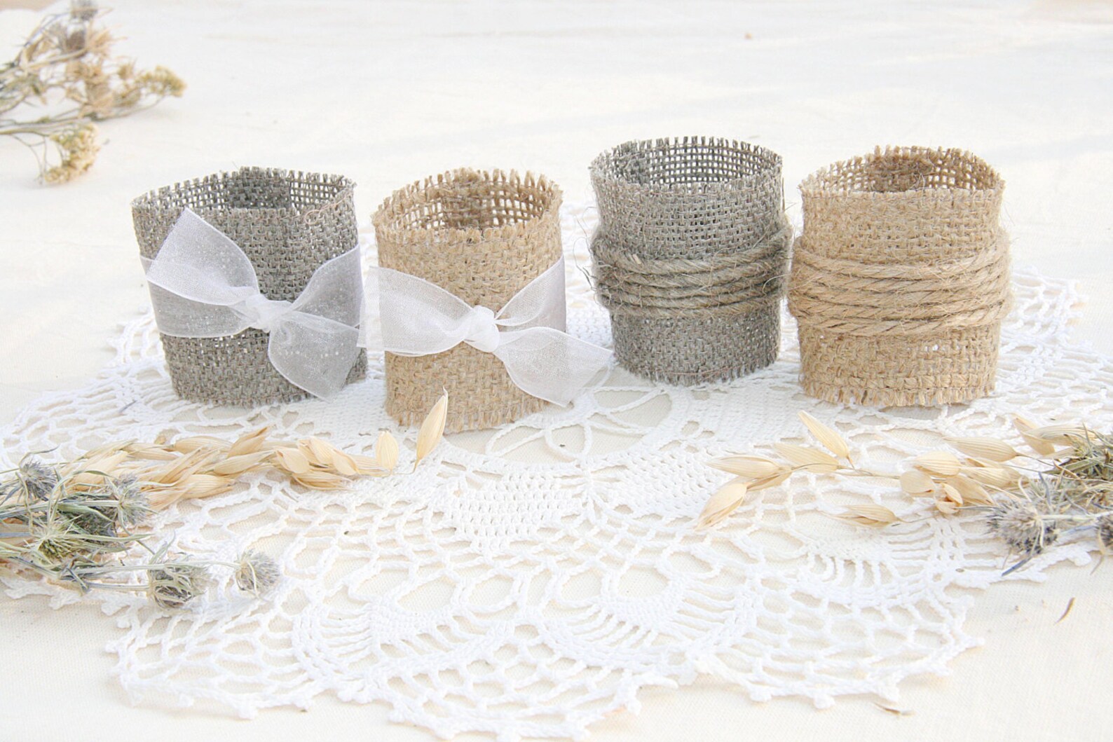 Burlap Wedding Napkin Rings Rustic Wedding Decor Rustic - Etsy