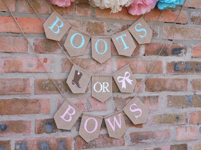 Boots or Bows Gender Reveal Banner Golf Gender Revealboy or Etsy