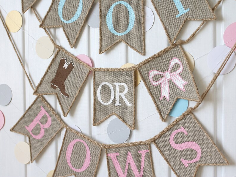 Boots or Bows Gender Reveal Banner Golf Gender Revealboy or Etsy