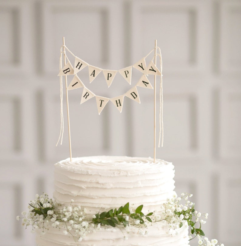 Happy Birthday Cake Topper Banner Happy Birthday Sign Cake Etsy