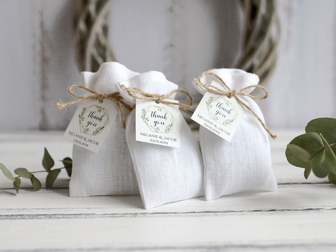 SET OF 150 white favor linen bags Etsy