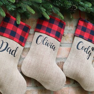 personalized christmas stockings, rustic christmas stocking, burlap christmas stocking, christmas stocking, personalized stockings image 3