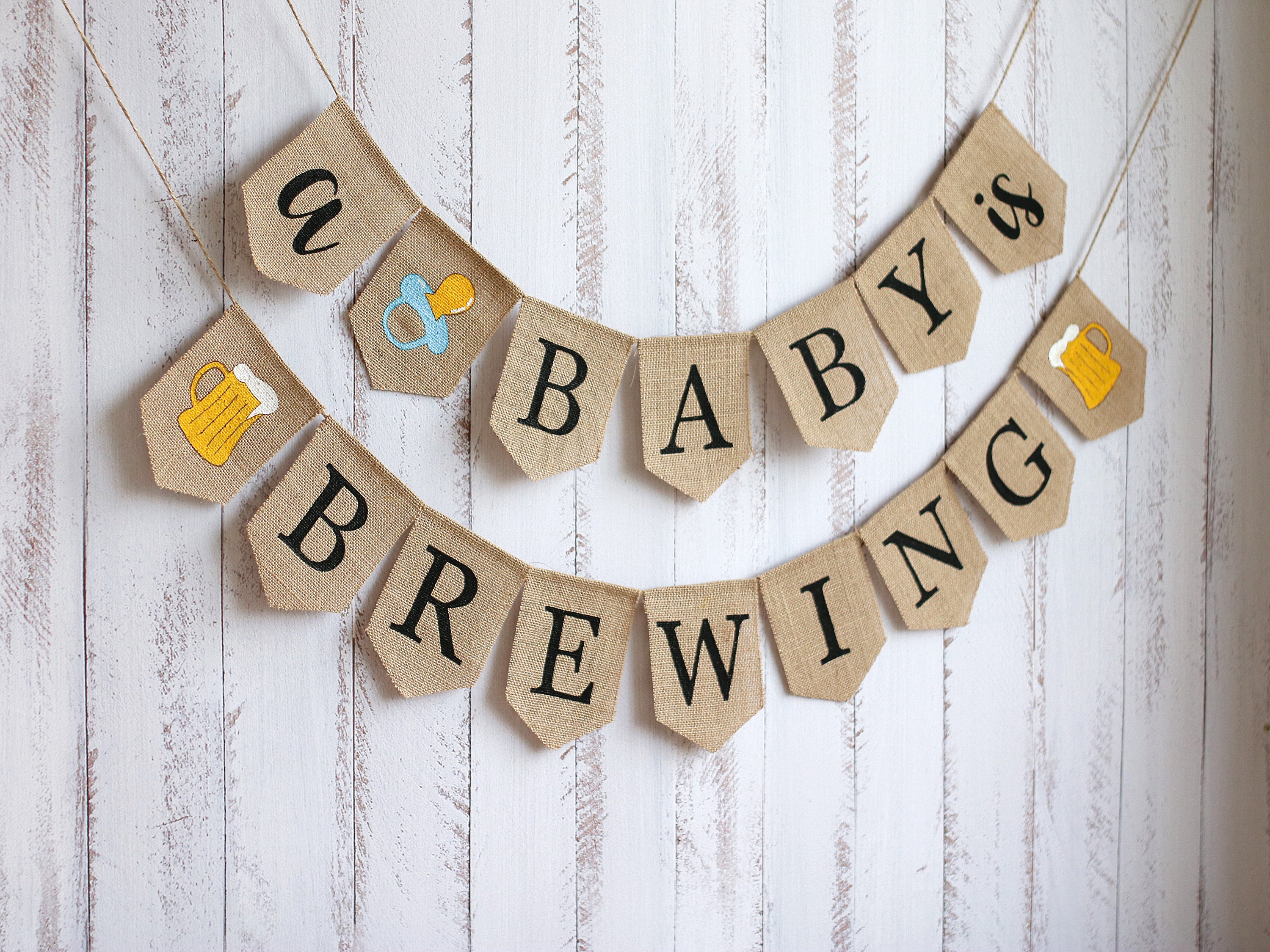 A BABY is BREWING Burlap Banner A Baby is Brewing Baby - Etsy Australia