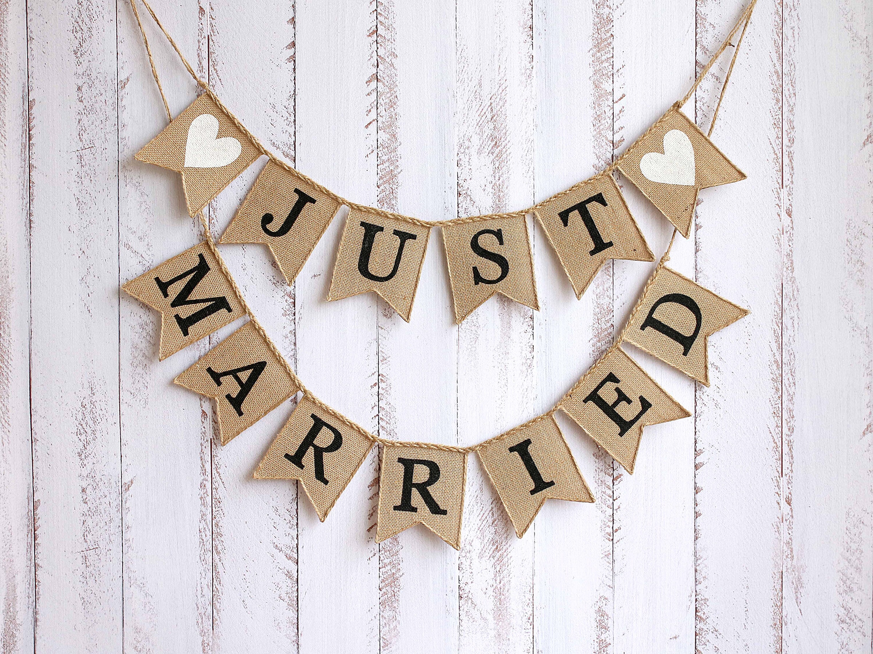 Letter Banner Botanical Hochzeit DIY Just Married Folie 2 Teile