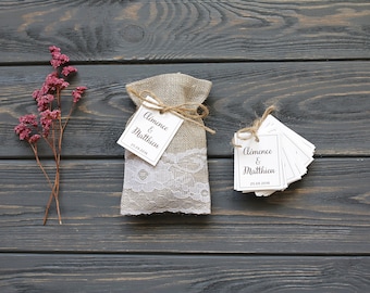 SET OF 45 Linen Favor Bags