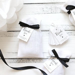 white favor bags, jewelry bags, white wedding candy bags, Baptism Favor Bags, white Linen bags, Personalized white favor bags