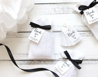 white favor bags, jewelry bags, white wedding candy bags, Baptism Favor Bags, white Linen bags, Personalized white favor bags