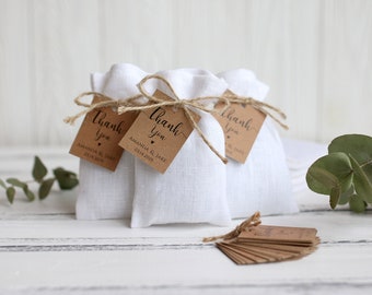 white favor linen bags, linen wedding Gift Bags, wedding candy bags, Baptism Favor Bags wedding gift bags Wedding Linen bags small linen bag