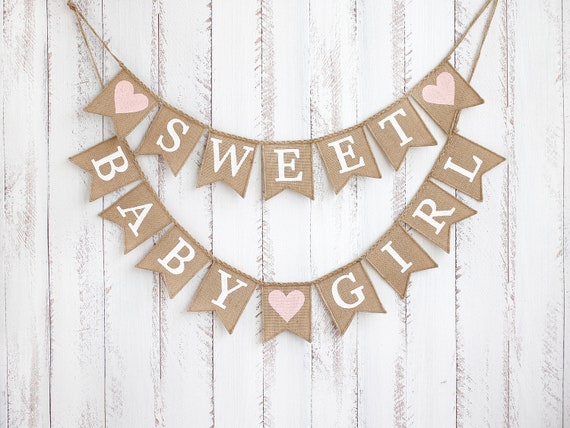 Sweet Baby Girl Banner Baby Shower Decorations Girl Baby - Etsy
