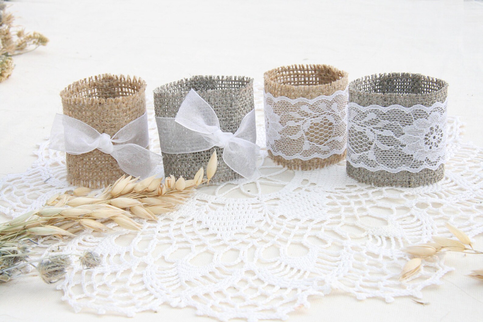 Burlap Wedding Napkin Rings Rustic Wedding Decor Rustic - Etsy