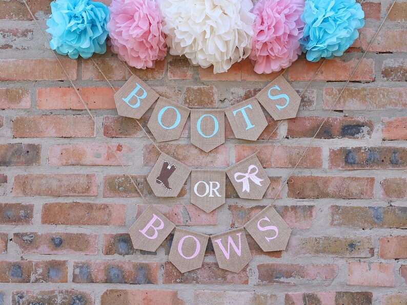 Boots or Bows Gender Reveal Banner Golf Gender Revealboy or Etsy