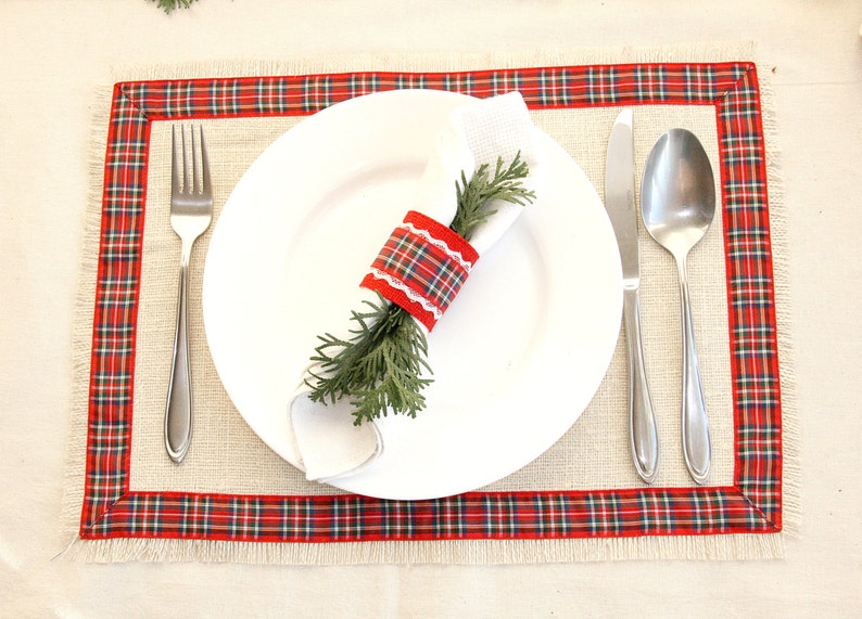 Christmas Placemats Burlap Placemats Christmas Decor Etsy