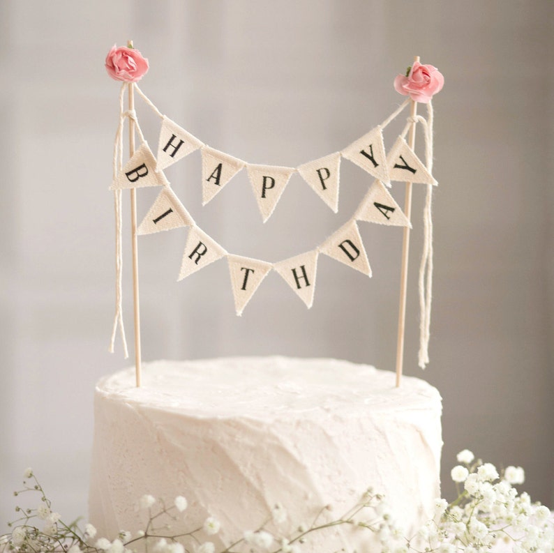 Happy Birthday Cake Banner Birthday Cake bunting Happy | Etsy